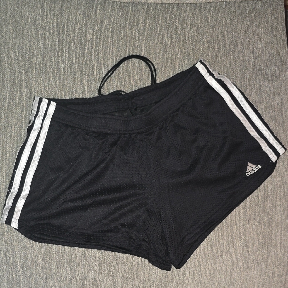 Adidas Women's Black and White Athletic Shorts (GUC)